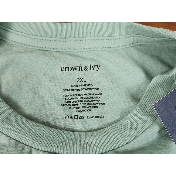 Crown & Ivy ~ Men's Short Sleeve T-Shirt ~ Color Teal ~ Size 2XL ~ NWT - Picture 5 of 9
